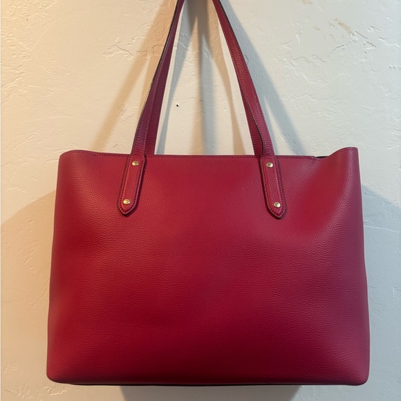 Coach Raspberry Leather Tote - Picture 3 of 5